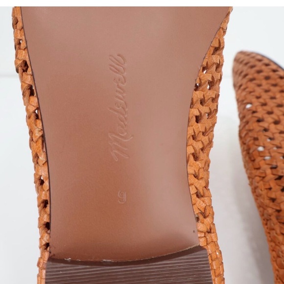 Madewell Mylie Ballet Flat Handwoven Leather Orange Brown Size 9 NWOB - Picture 4 of 5